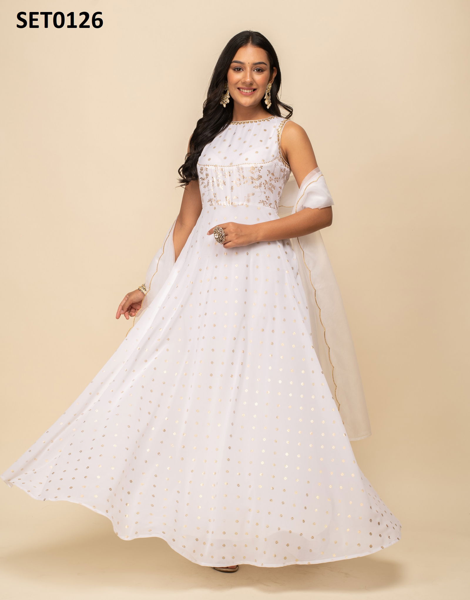 Fiorra SET0000 07 Designer Georgette Gown With Dupatta Wholesale Market In Delhi